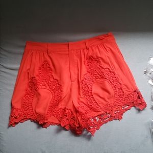 Red Lace Shorts